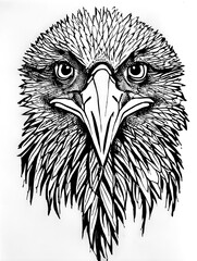 eagle head isolated on white