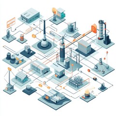 isometric, building, city, 3d, business, house