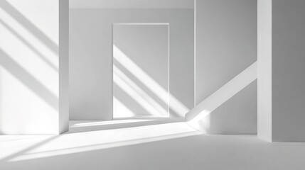 Sunlit Minimalism: Architectural Simplicity in Monochrome