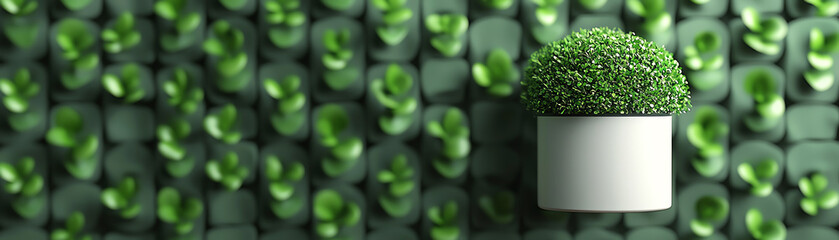 A vibrant green potted plant against a beautiful textured wall, showcasing nature's beauty in a minimalist setting.