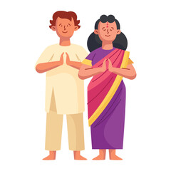 indian couple wearing traditional clothes