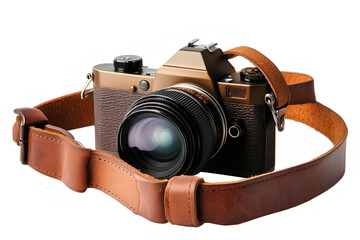 Camera with Photography Accessories for Creative Imaging, Isolated on White, Transparent Background,