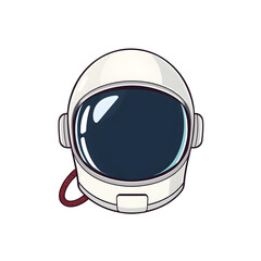 Fototapeta premium Astronaut helmet cartoon icon illustration on white background. Generative AI