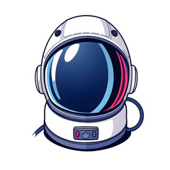 Fototapeta premium Astronaut helmet cartoon icon illustration on white background. Generative AI