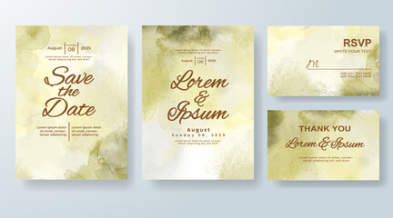 Naklejka premium Wedding invitation with Abstract splashed watercolor background