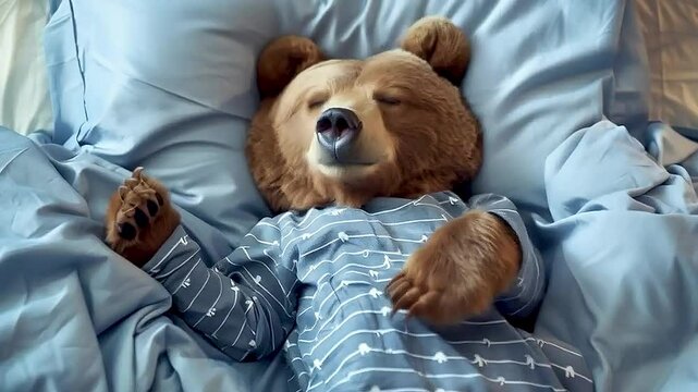 a teddy bear  in  pajamas