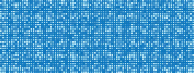 Abstract geometric background with tiles. Blue pixel vector texture. Digital business background. Trend illustration