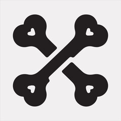 Obraz premium bone icon Vector silhouette illustration icon on a white background