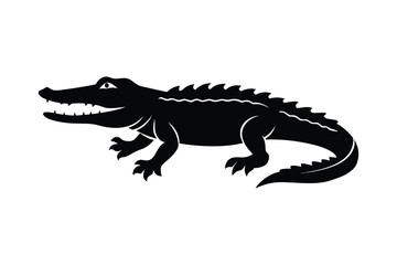 Obraz premium alligator silhouette image vector Design