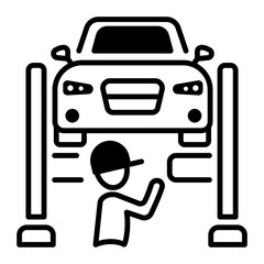 Car service line style icon 