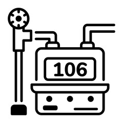 Gas meter outline style icon 