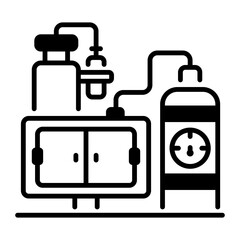 Compressor station line style icon 