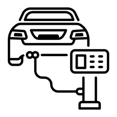 Emission test linear style icon 