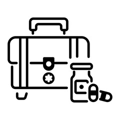 Fototapeta premium First aid icon designed in line style 