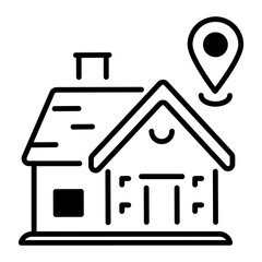 Home location icon in linear style 