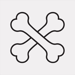 bone icon Vector silhouette illustration icon on a white background