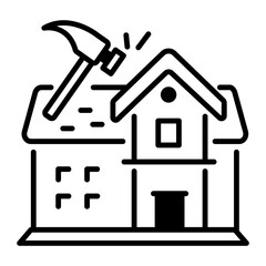 A line style icon of home renovation 