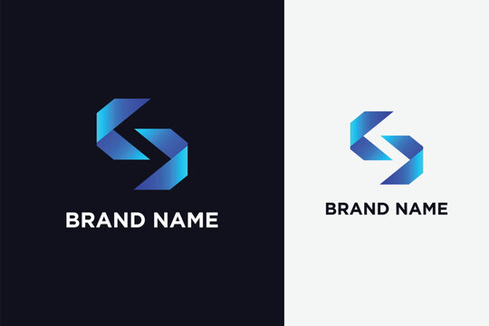 Creative gradient code logo design vector