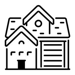 A linear style icon of home garage 