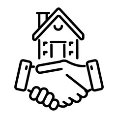 A line style icon of property deal 