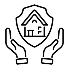 A linear style icon of property insurance 