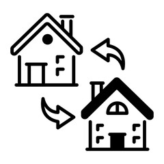 A line style icon of home exchange 