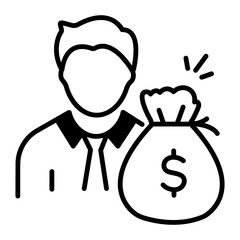An outline style icon of buyer 