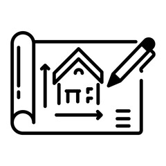 House plan icon in linear style 