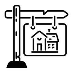 Fototapeta premium Property board icon in linear style 