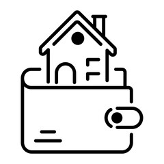 Home payment icon in line style 