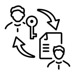 Leasing icon in linear style 