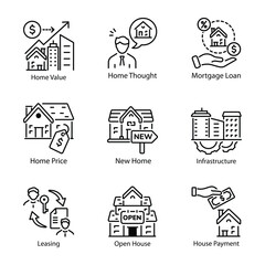 Pack of Property Market Line Icons

