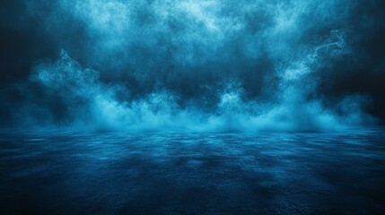 Abstract Blue Smoke and Rippled Surface