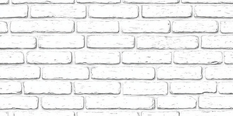 Fototapeta premium Close up of a white brick wall with a rough texture.