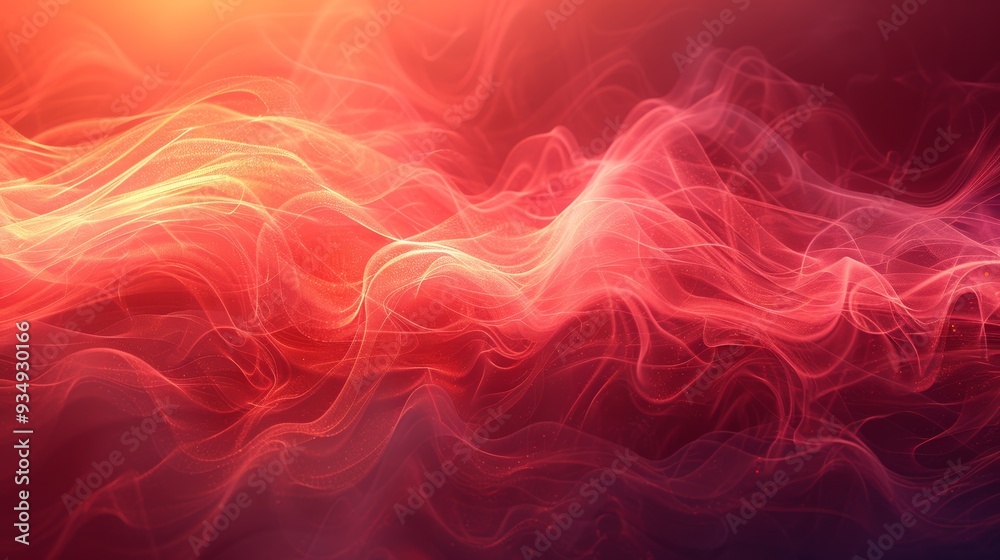 Poster colorful abstract swirls of red and orange light create a dynamic pattern in a digital artwork