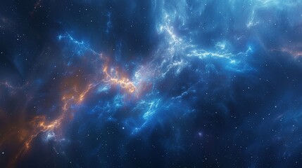 Colorful cosmic nebula illuminated by starlight in a vast universe