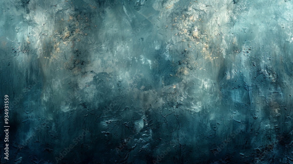 Poster abstract textured background in shades of blue and gray with a misty appearance and subtle patterns