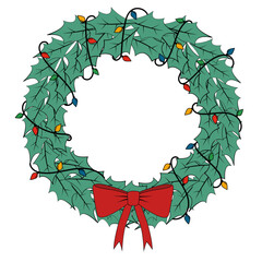 Fototapeta premium Christmas Leaves Ring Decoration