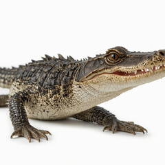 Naklejka premium Baby alligator, isolated on white background