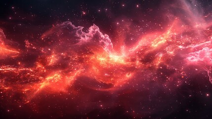 Obraz premium Colorful cosmic nebula illuminated by starlight in a deep space view