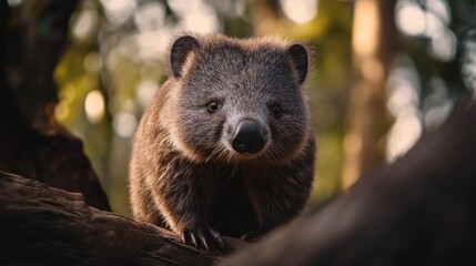 Cute Wombat in a Forest