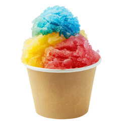 colorful shaved ice isolated on transparent white background, clipping path