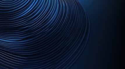 Obraz premium Dark blue background with abstract glowing circle lines and geometric stripes, modern and futuristic
