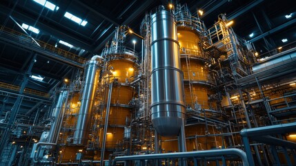 A modern manufacturing plant with state-of-the-art equipment, focused on high-volume chemical production.