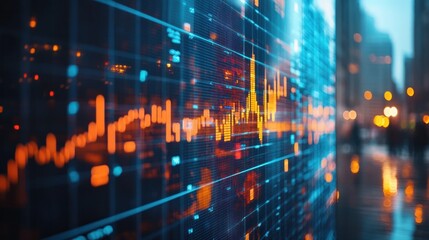 Obraz premium Financial reporters delivering insights on the latest market trends, supported by visual data and charts.