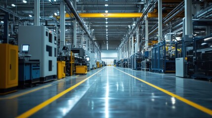 Obraz premium The latest cutting-edge technology being utilized in a modern manufacturing facility, highlighting innovation and efficiency.