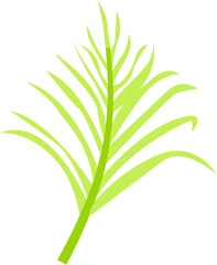 Palm leaf flat illustration