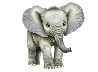 Obraz premium Adorable baby elephant standing proudly, showcasing its charm and innocence. A delightful addition for wildlife-themed projects.