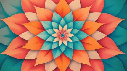 Fototapeta premium A vibrant floral design featuring intricate shapes and vivid colors, perfect for decorative or artistic projects.