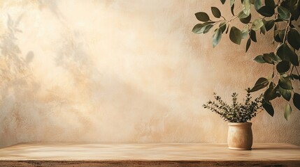 Rustic Charm: Sun-Kissed Herbs on a Textured Table